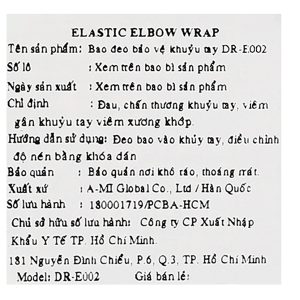 Bao đeo khuỷu tay Dr. Med DR-E002 size U hộp 1 cái