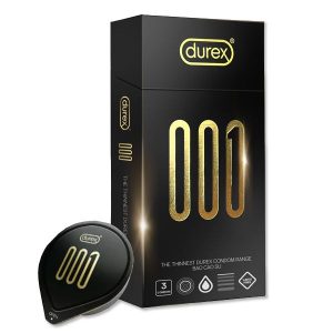 Bao cao su Durex 001 siêu mỏng 55mm hộp 3 cái