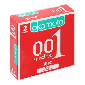 Bao cao su Okamoto 0.01 PU siêu mỏng hộp 2 cái