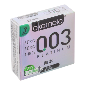 Bao cao su Okamoto 0.03 Platinum 52mm hộp 3 cái