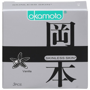 Bao cao su Okamoto Skinless Skin Vanilla 53mm hộp 3 cái