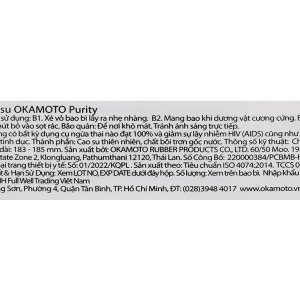 Bao cao su Okamoto Skinless Skin Purity 53mm hộp 10 cái