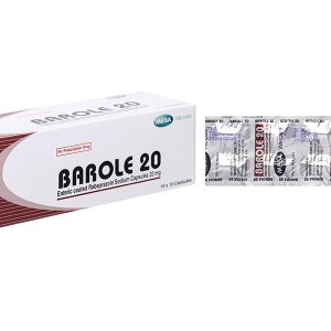 Barole 20 trị viêm loét do trào ngược dạ dày, thực quản (10 vỉ x 10 viên)