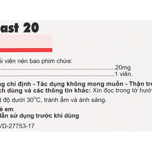 Bastinfast 20 trị triệu chứng viêm mũi dị ứng, ngứa da, mày đay (10 vỉ x 10 viên)