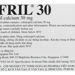Bifril 30 điều trị tăng huyết áp, nhồi máu cơ tim (2 vỉ x 14 viên)