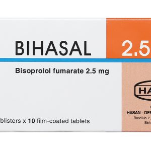 Bihasal 2.5 trị tăng huyết áp, đau thắt ngực, suy tim (5 vỉ x 10 viên)