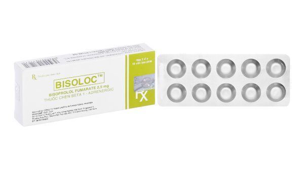 Bisoloc 2.5mg trị tăng huyết áp, suy tim mạn (3 vỉ x 10 viên)