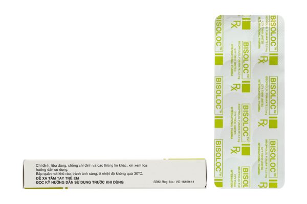 Bisoloc 2.5mg trị tăng huyết áp, suy tim mạn (3 vỉ x 10 viên)