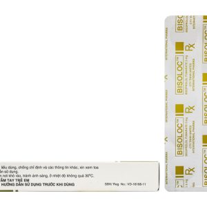 Bisoloc 5mg trị tăng huyết áp, suy tim (3 vỉ x 10 viên)