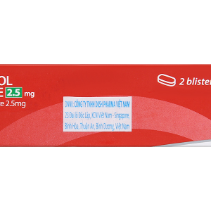 Bisoprolol Fumarate 2.5mg trị tăng huyết áp, đau thắt ngực (2 vỉ x 14 viên)