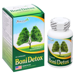 Boni Detox giúp giải độc phổi, long đờm, giảm ho hộp 30 viên
