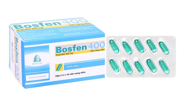 Bosfen 400 giảm đau, hạ sốt, kháng viêm 400mg (5 vỉ x 10 viên)