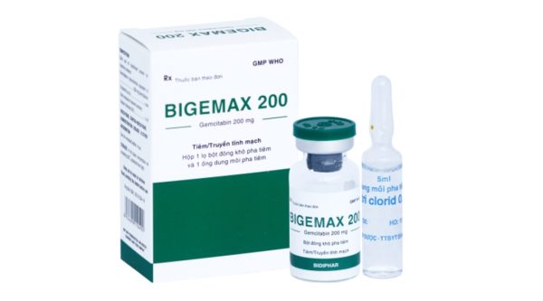 Bột pha tiêm Bigemax 200 điều trị ung thư phổi (1 lọ bột + 1 ống 5ml)