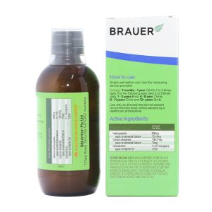 Siro Brauer Liquid Milk Calcium hỗ trợ phát triển xương cho bé chai 200ml