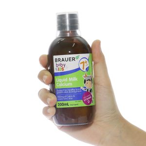 Siro Brauer Liquid Milk Calcium hỗ trợ phát triển xương cho bé chai 200ml