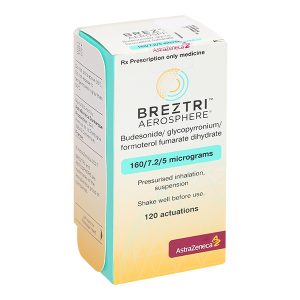Thuốc xịt Breztri Aerosphere 160/7.2/5mcg trị bệnh phổi tắc nghẽn mạn tính chai 120 liều