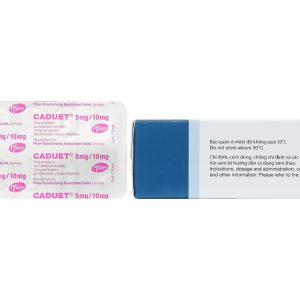 Caduet 5mg/10mg trị tăng huyết áp, rối loạn lipid máu (3 vỉ x 10 viên)