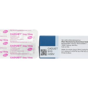Caduet 5mg/10mg trị tăng huyết áp, rối loạn lipid máu (3 vỉ x 10 viên)