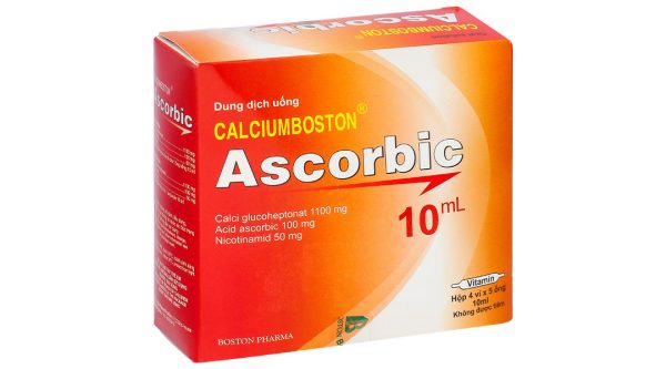 Dung dịch uống Calciumboston Ascorbic trị thiếu canxi, vitamin C (20 ống x 10ml)