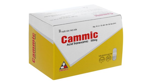 Cammic 500mg cầm máu, trị chảy máu tiêu firin (10 vỉ x 10 viên)