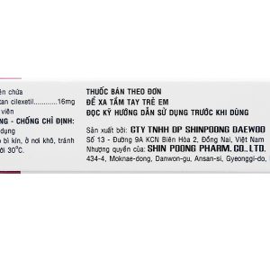 Cancetil 16mg trị tăng huyết áp, suy tim (3 vỉ x 10 viên)