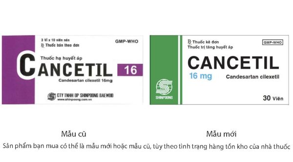 Cancetil 16mg trị tăng huyết áp, suy tim (3 vỉ x 10 viên)