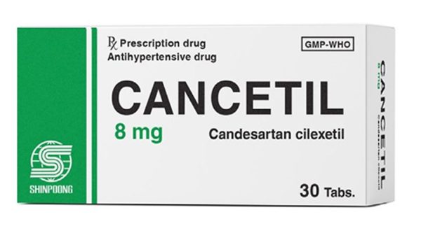 Cancetil 8mg điều trị tăng huyết áp, suy tim (3 vỉ x 10 viên)