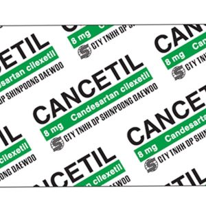 Cancetil 8mg điều trị tăng huyết áp, suy tim (3 vỉ x 10 viên)