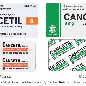 Cancetil 8mg điều trị tăng huyết áp, suy tim (3 vỉ x 10 viên)