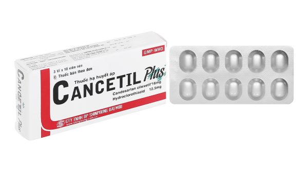 Cancetil Plus 16mg/12.5mg trị tăng huyết áp (3 vỉ x 10 viên)