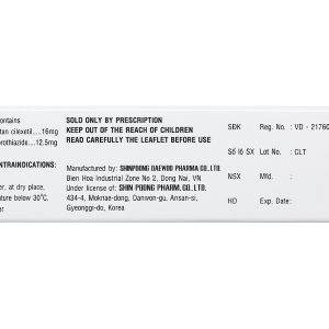 Cancetil Plus 16mg/12.5mg trị tăng huyết áp (3 vỉ x 10 viên)