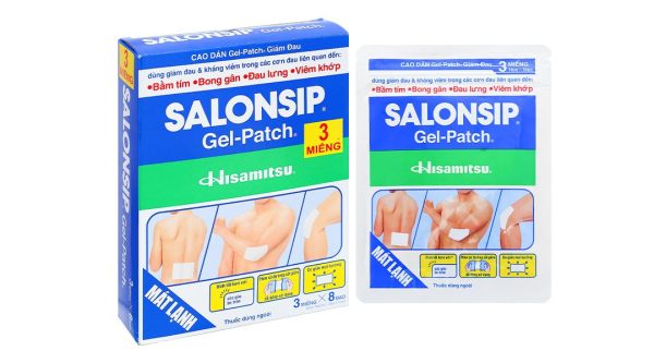 Cao dán Salonsip Gel-Patch (14cm x 10cm) giảm đau, kháng viêm cơ khớp (8 bao x 3 miếng)