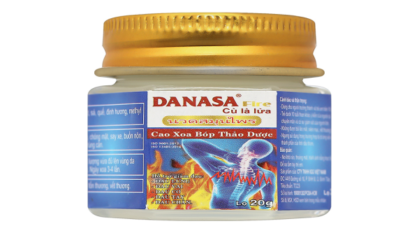 Cao xoa thảo dược Danasa Fire Cù Là Lửa hỗ trợ làm ấm, giảm đau nhức lọ 20g