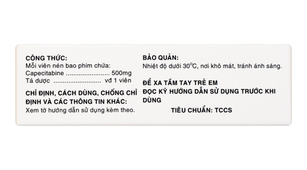 Capbize 500mg điều trị ung thư vú, ung thư dạ dày (3 vỉ x 10 viên)