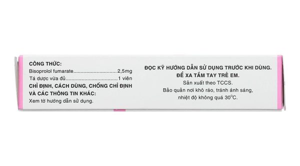 Cardicormekophar 2.5 điều trị tăng huyết áp, đau thắt ngực (3 vỉ x 10 viên)