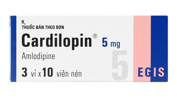 Cardilopin 5mg trị tăng huyết áp, đau thắt ngực (3 vỉ x 10 viên)