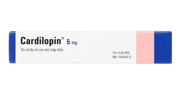 Cardilopin 5mg trị tăng huyết áp, đau thắt ngực (3 vỉ x 10 viên)