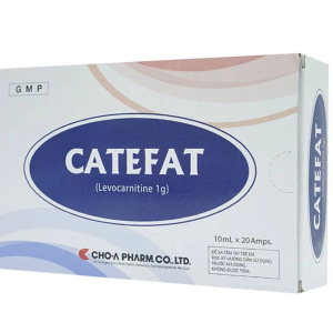 Dung dịch uống Catefat 1g trị thiếu carnitin nguyên phát và thứ phát (20 ống x 10ml)