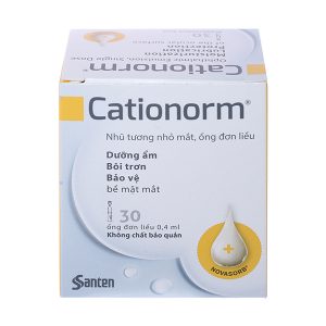 Nhũ tương nhỏ mắt Cationorm dưỡng ẩm, bôi trơn mắt (30 ống x 0,4ml)