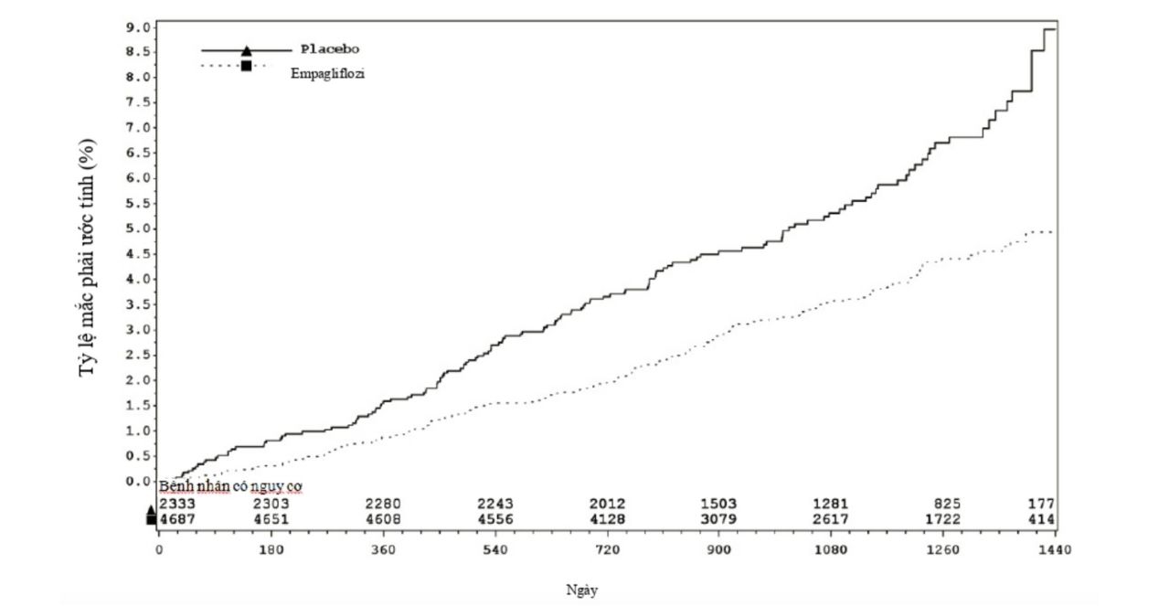 Hình 1. Thời gian đến khi xảy ra biến cố tử vong do bệnh tim mạch