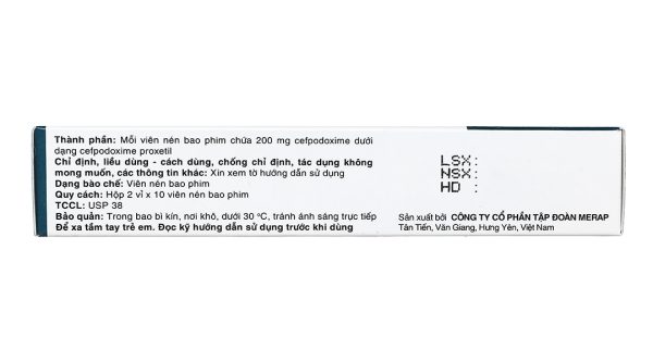 Cebest 200mg trị nhiễm khuẩn từ nhẹ đến trung bình (2 vỉ x 10 viên)