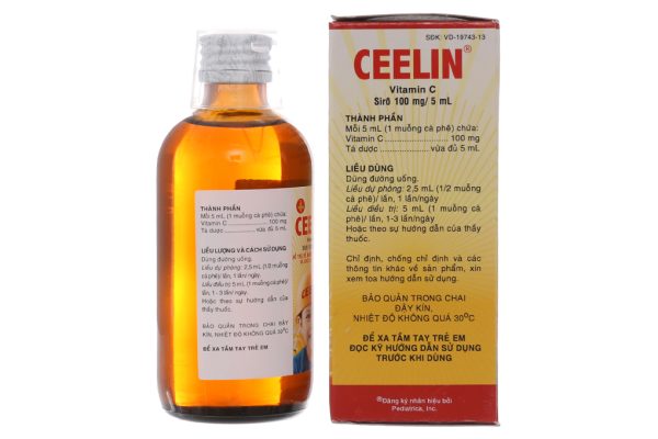 Siro Ceelin 100mg/5ml bổ sung vitamin C, tăng đề kháng chai 120ml