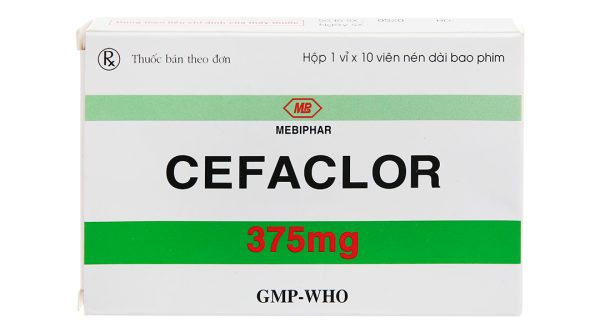 Cefaclor Mediphar 375mg trị nhiễm khuẩn đường hô hấp (1 vỉ x 10 viên)