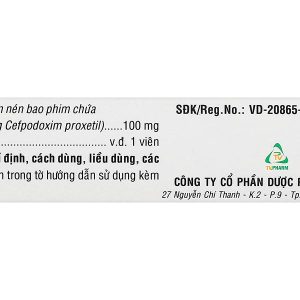 Cefpodoxim TV.Pharm 100mg điều trị nhiễm khuẩn (3 vỉ x 10 viên)