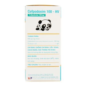 Bột pha hỗn dịch uống Cefpodoxim 100-HV trị nhiễm khuẩn (10 gói x 3g)