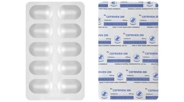 Cefriven 200 điều trị các nhiễm khuẩn đường hô hấp, nhiễm khuẩn da (2 vỉ x 10 viên)