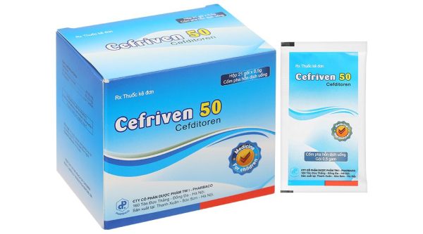 Cốm pha hỗn dịch Cefriven 50 điều trị các nhiễm khuẩn (21 gói x 0.5g)