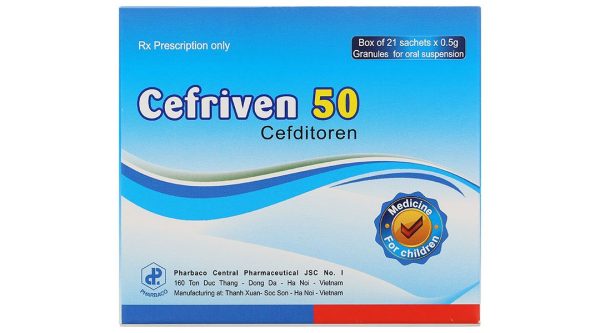 Cốm pha hỗn dịch Cefriven 50 điều trị các nhiễm khuẩn (21 gói x 0.5g)