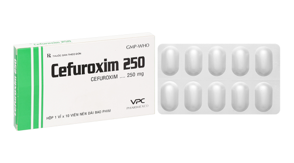 Cefuroxim 250 VPC Pharimexco trị nhiễm khuẩn thể nhẹ đến vừa (1 vỉ x 10 viên)