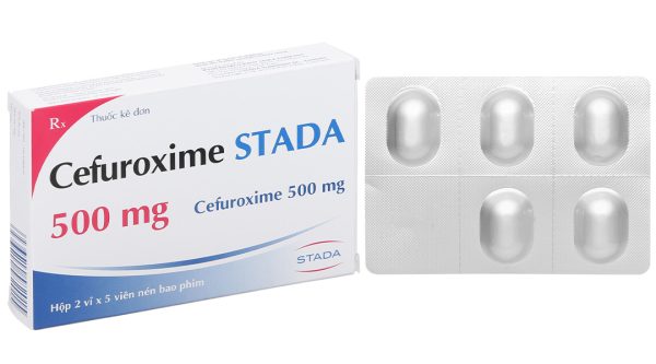 Cefuroxime Stada 500mg trị nhiễm khuẩn (2 vỉ x 5 viên)